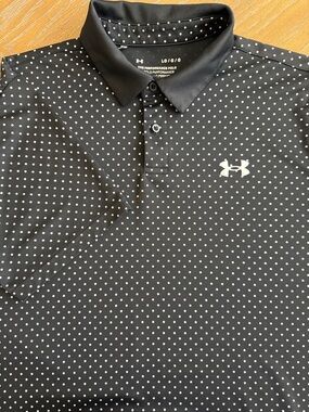 Under Armour Black Polo with White Polka Dots